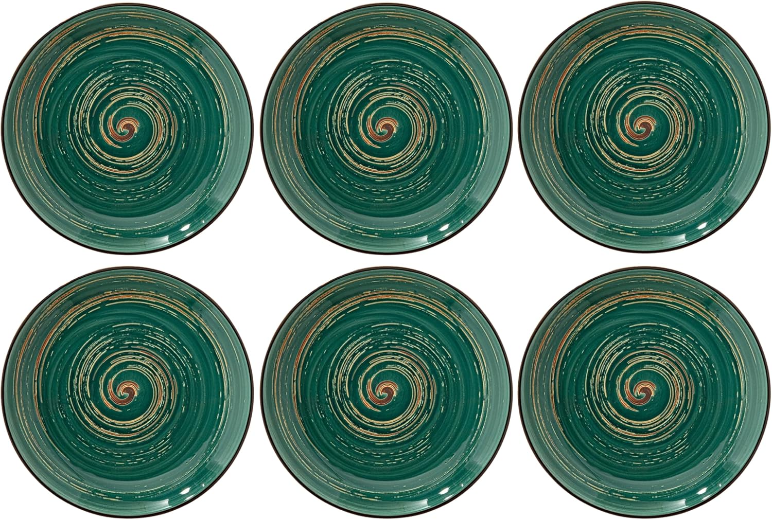 Wilmax Teller 20,5 cm Grün Porzellan 6er Set WL-669512/A6