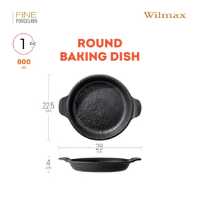 Wilmax Rundes Backgeschirr SlateStone Schwarz 800 ml Porzellan WL-661143/A