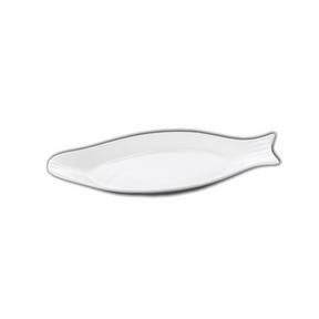 Wilmax Fischplatte 22 cm aus Porzellan Weiß WL-992006/A