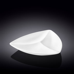 Wilmax Servierplatte 24 cm mit 3 Fächern aus Porzellan, Weiß