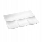 Wilmax Servierplatte 30 x 20 cm mit 4 Fächern aus Porzellan, Weiß
