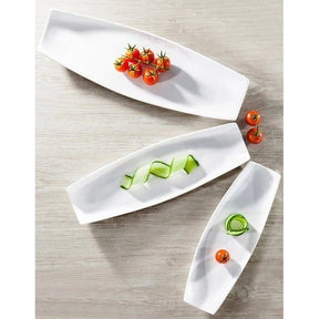 Wilmax Servierplatte 30 x 10 cm aus Porzellan, Weiß WL-992622/A
