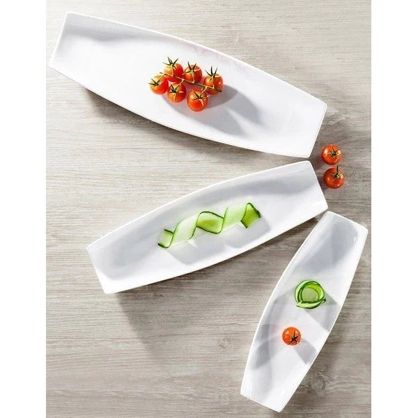 Wilmax Servierplatte 30 x 10 cm aus Porzellan, Weiß WL-992622/A