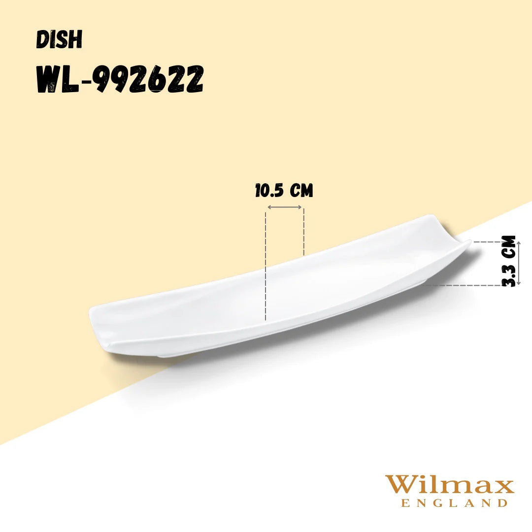 Wilmax Servierplatte 30 x 10 cm aus Porzellan, Weiß WL-992622/A