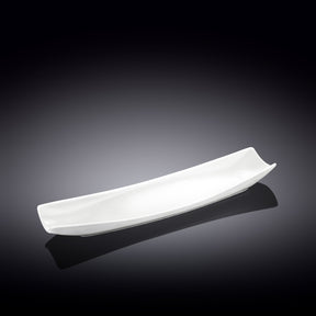 Wilmax Servierplatte 30 x 10 cm aus Porzellan, Weiß WL-992622/A