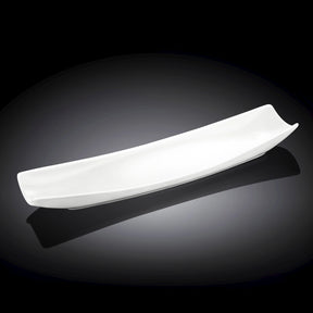 Wilmax Servierplatte 35 x 11 cm aus Porzellan, Weiß WL-992623/A
