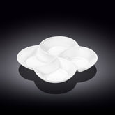 Wilmax Unterteilter Servierteller 22 x 22 cm mit 4 Fächern aus Porzellan, Weiß WL-992649/A