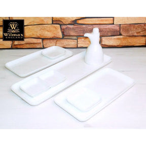 Wilmax Servierplatte 39 x 13 cm aus Porzellan, Weiß WL-992673/A