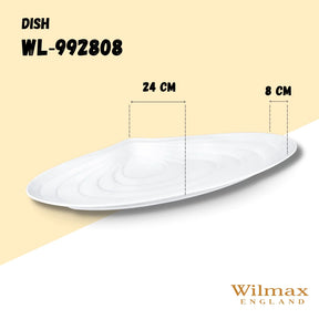 Wilmax Fischplatte 63 x 24 cm aus Porzellan, Weiß WL-992808/A