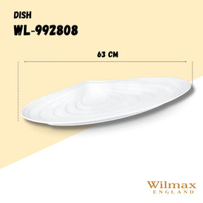 Wilmax Fischplatte 63 x 24 cm aus Porzellan, Weiß WL-992808/A