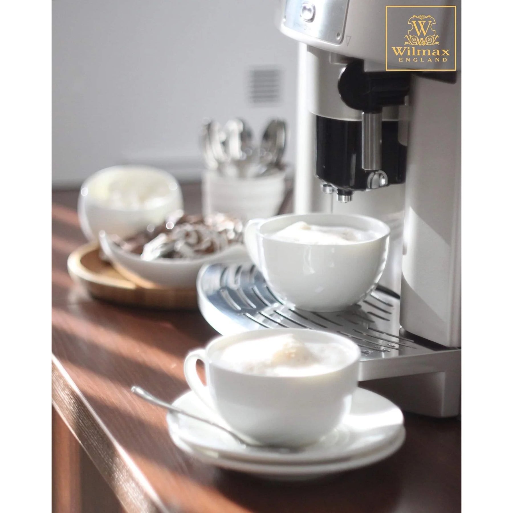 Wilmax Teetasse mit Untertasse 250 ml Weiß Porzellan WL-993000/AB