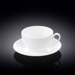 Wilmax Teetasse mit Untertasse 250 ml Weiß Porzellan WL-993000/1C
