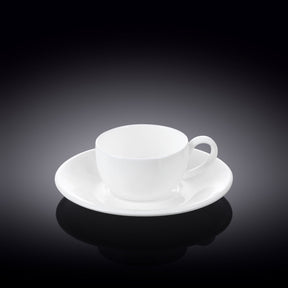 Wilmax Espressotasse mit Untertasse 100 ml Weiß Porzellan WL-993002/AB