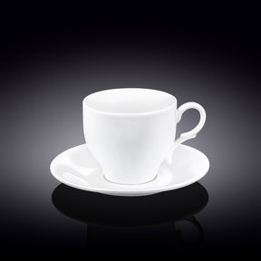 Wilmax Teetasse mit Untertasse 220 ml Weiß Porzellan WL-993009/1C