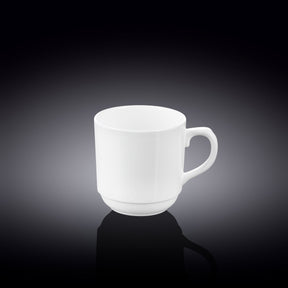 Wilmax Tasse 250 ml Weiß Porzellan für Heißgetränke WL-993017/A