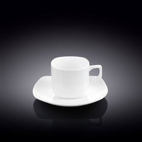 Wilmax Kaffee- und Teetassen mit Untertassen 90 ml 2er Set WL-993041/2C