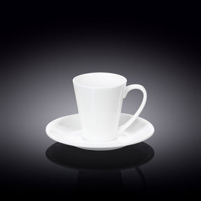 Wilmax Kaffeetassen mit Untertassen 110 ml 2er Set