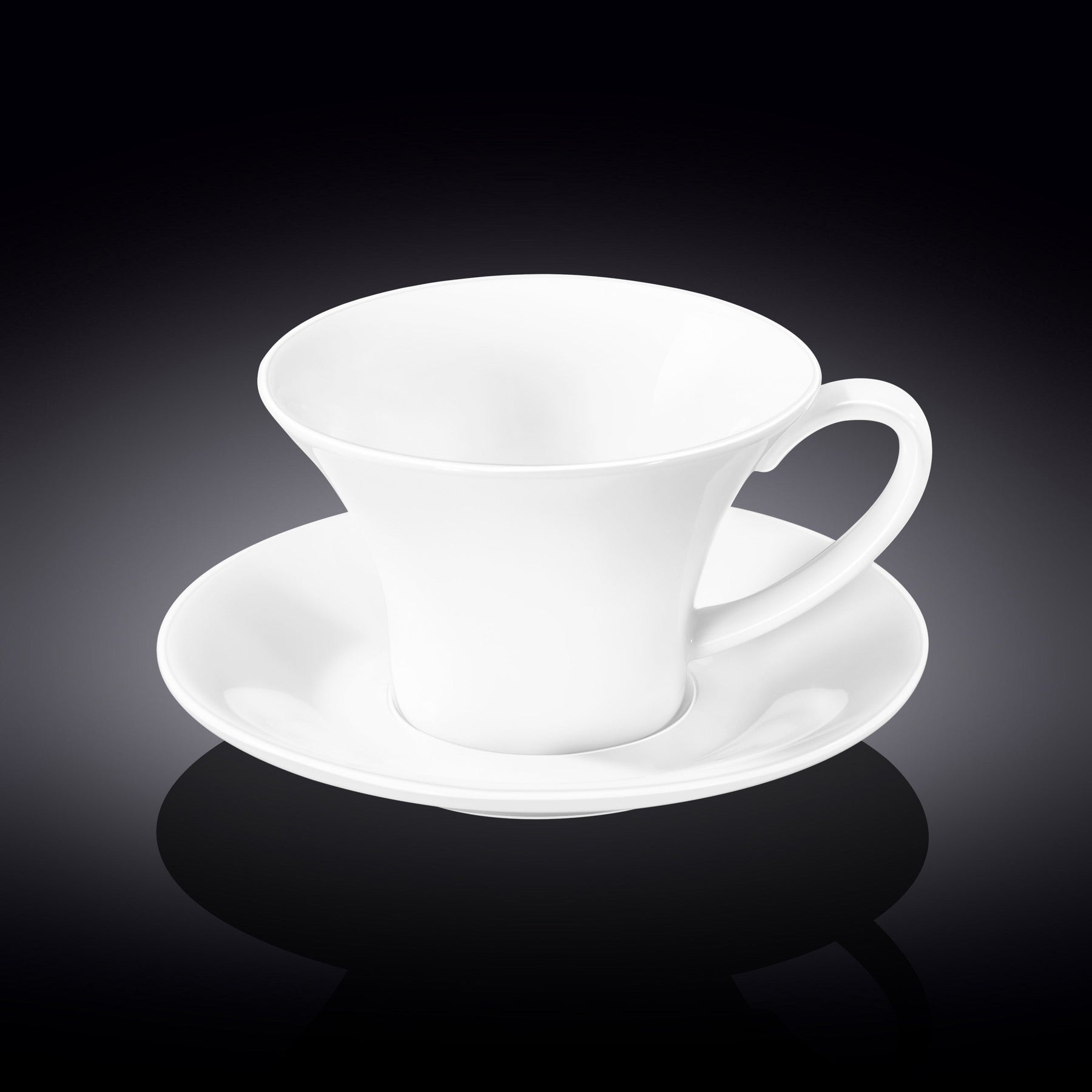 Wilmax Teetasse mit Untertasse 430 ml Weiß Porzellan