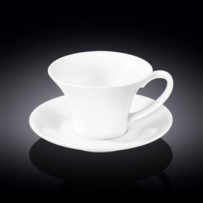 Wilmax Teetasse mit Untertasse 430 ml Weiß Porzellan