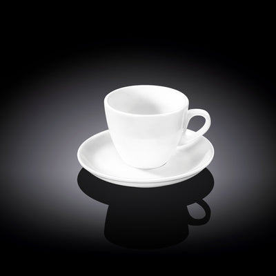 Wilmax Espressotasse mit Untertasse 75 ml Weiß Porzellan WL-993173/AB