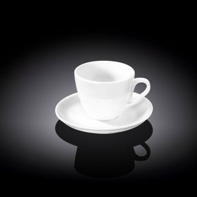Wilmax Espressotasse mit Untertasse 75 ml Weiß Porzellan WL-993173/AB
