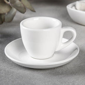Wilmax Espressotasse mit Untertasse 75 ml Weiß Porzellan WL-993173/AB