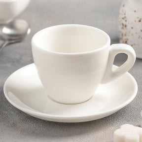 Wilmax Espressotasse mit Untertasse 75 ml Weiß Porzellan WL-993173/AB