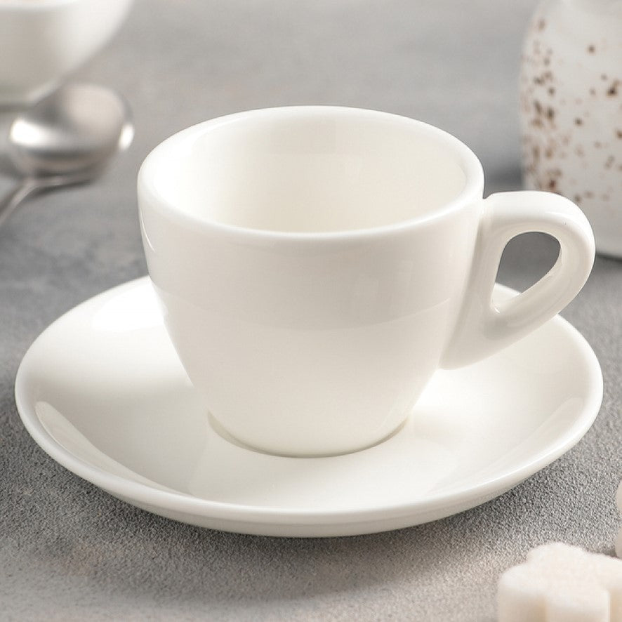 Wilmax Espressotasse mit Untertasse 75 ml Weiß Porzellan WL-993173/AB