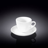 Wilmax Kaffeetasse mit Untertasse 110 ml Weiß Porzellan WL-993174/AB