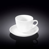 Wilmax Teetasse mit Untertasse 190 ml Weiß Porzellan WL-993175/AB