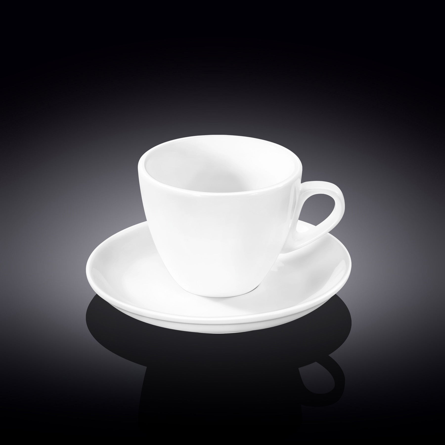 Wilmax Teetasse mit Untertasse 190 ml Weiß Porzellan WL-993175/AB