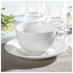 Wilmax Teetasse mit Untertasse 400 ml Weiß Porzellan WL-993191/AB