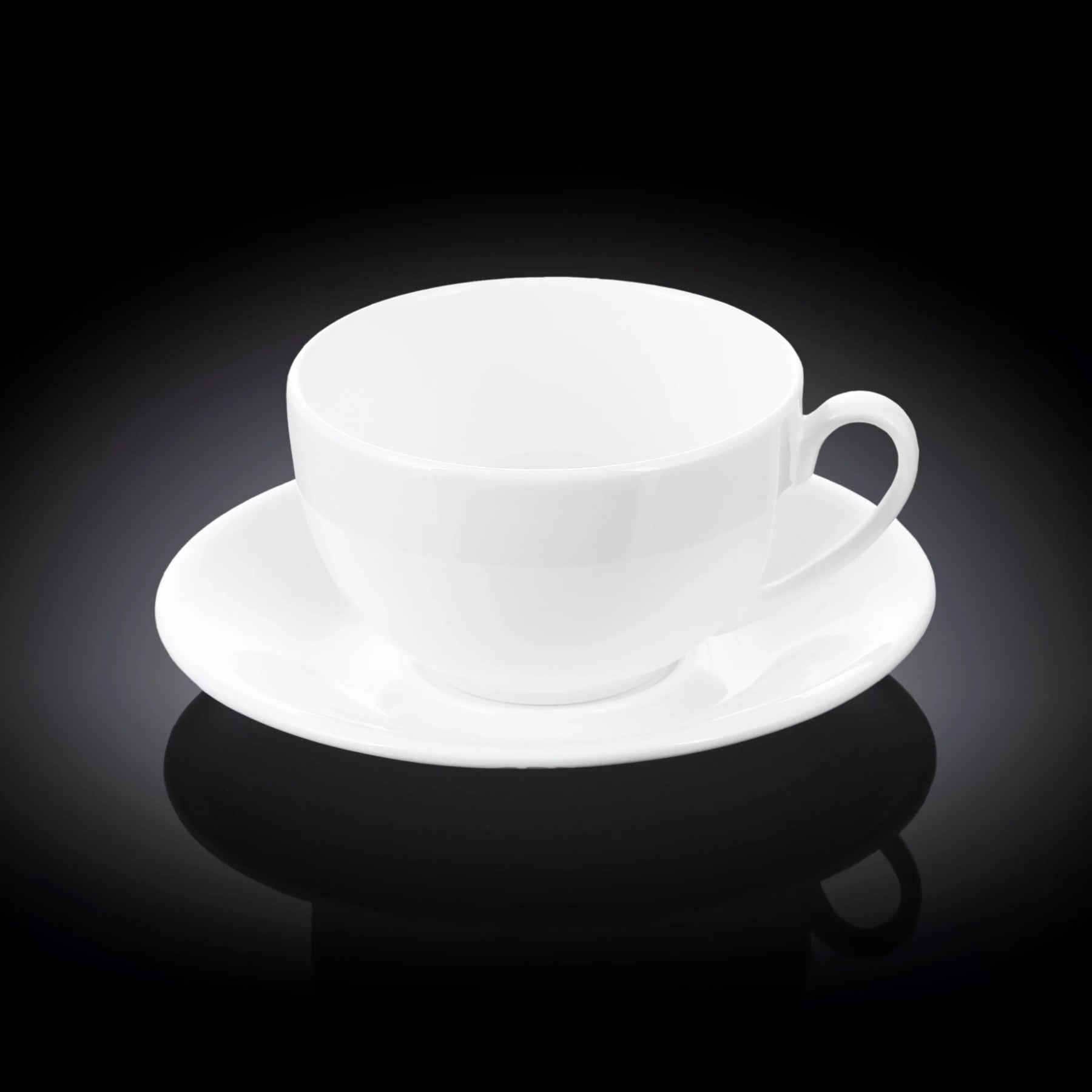 Wilmax Teetasse mit Untertasse 400 ml Weiß Porzellan WL-993191/AB
