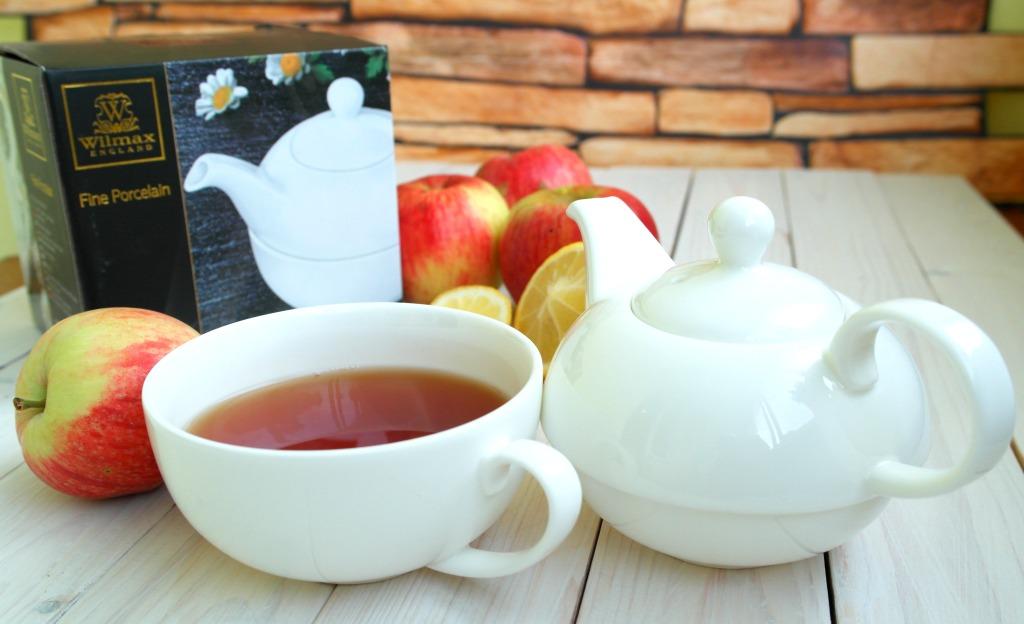 Wilmax Teekanne und Tasse Set 375 ml 340 ml Weiß Porzellan WL-994048/AB