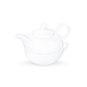 Wilmax Teekanne und Tasse Set 375 ml 340 ml Weiß Porzellan WL-994048/AB