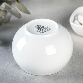 Wilmax Zuckerdose mit Deckel 300 ml Weiß Porzellan Olivia