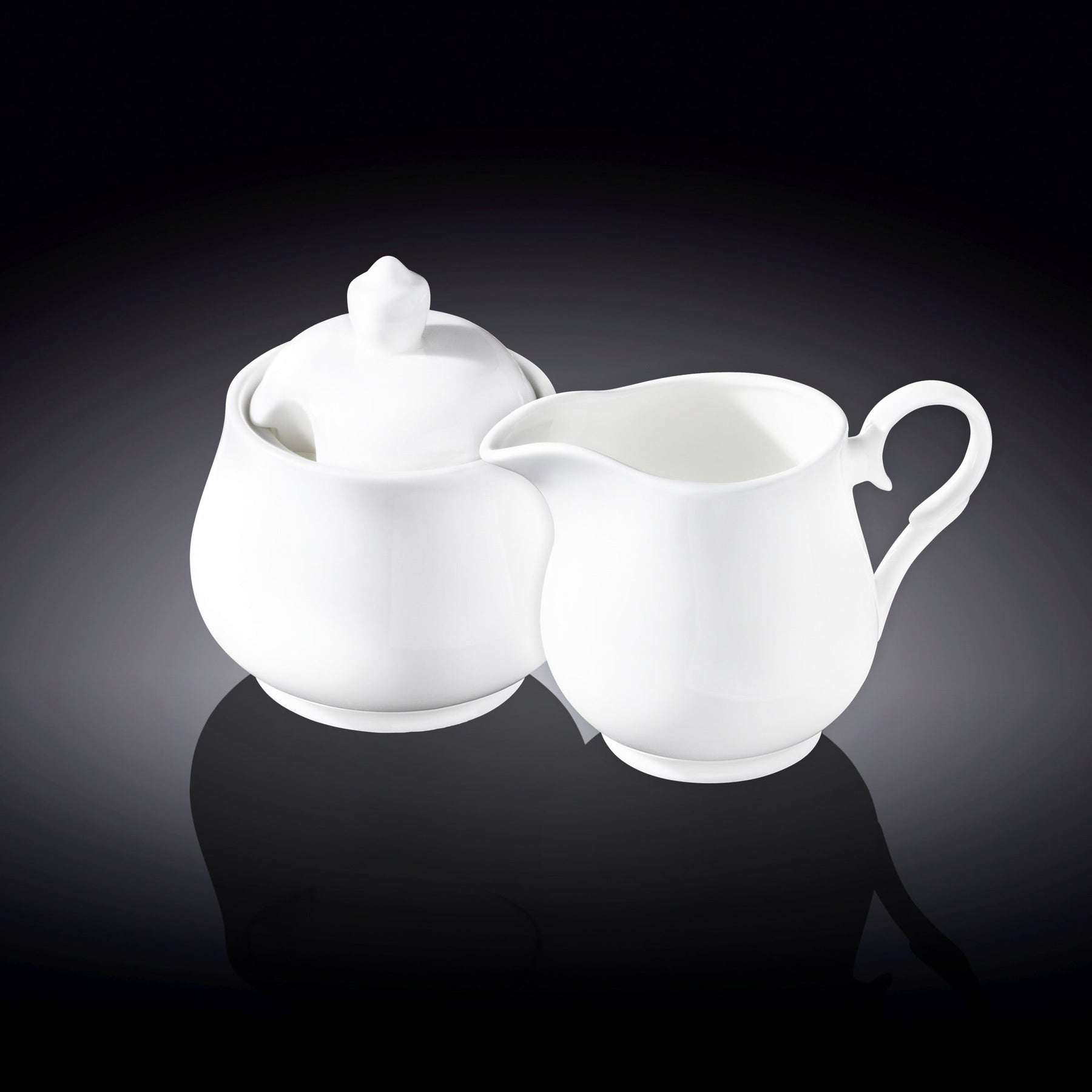 Wilmax Zuckerdose und Milchkännchen Set Weiß Porzellan WL-995024/2C