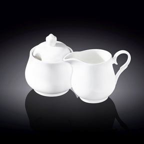 Wilmax Zuckerdose und Milchkännchen Set Weiß Porzellan WL-995024/2C