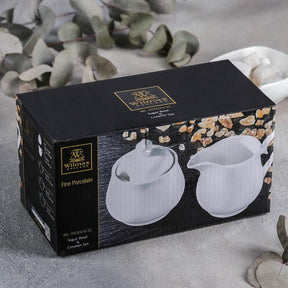 Wilmax Zuckerdose und Milchkännchen Set Weiß Porzellan WL-995024/2C