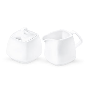 Wilmax Zucker- und Milch Set Weiß Porzellan Ilona
