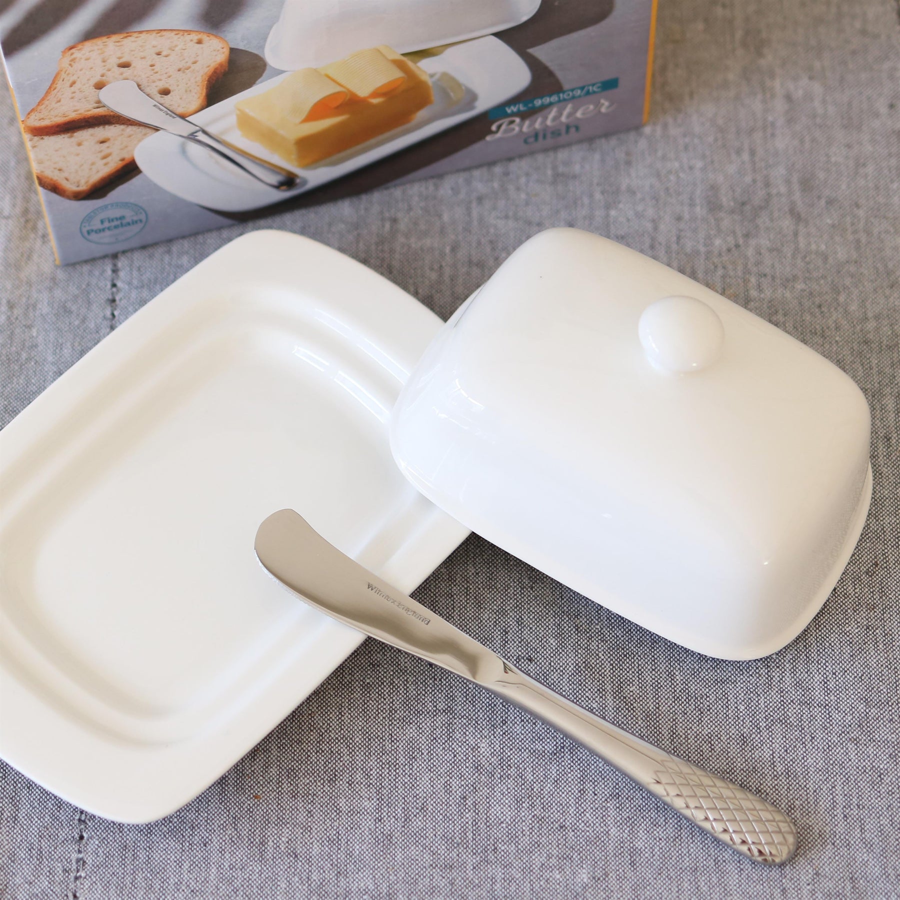 Wilmax Butterdose 19x12.5x8.5 cm Porzellan Weiß WL-996109/1C