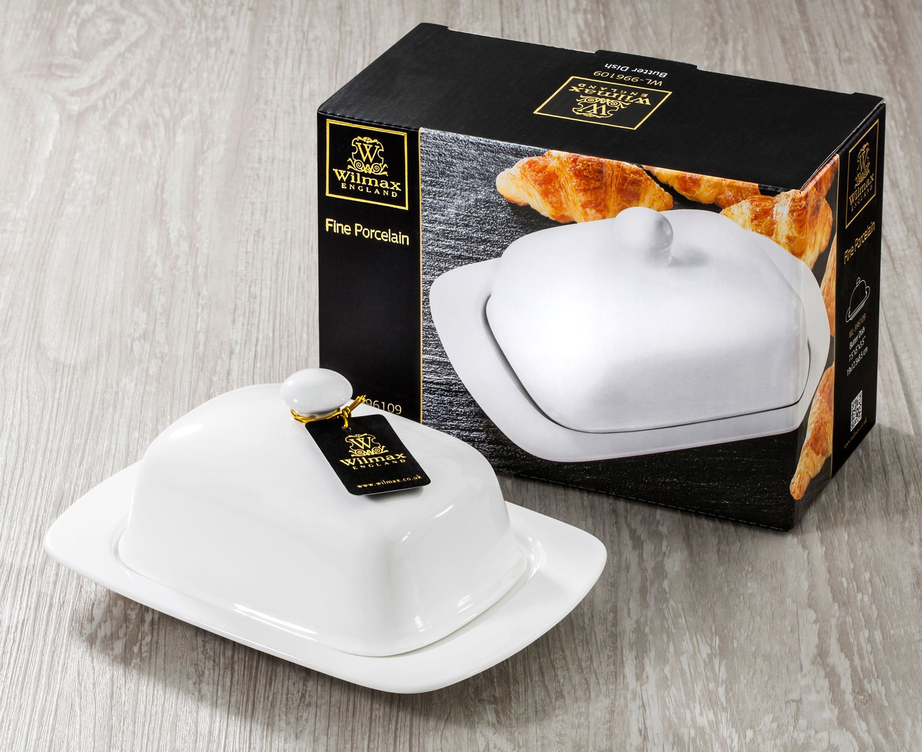 Wilmax Butterdose 19x12.5x8.5 cm Porzellan Weiß WL-996109/1C