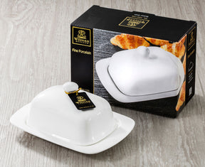 Wilmax Butterdose 19x12.5x8.5 cm Porzellan Weiß WL-996109/1C