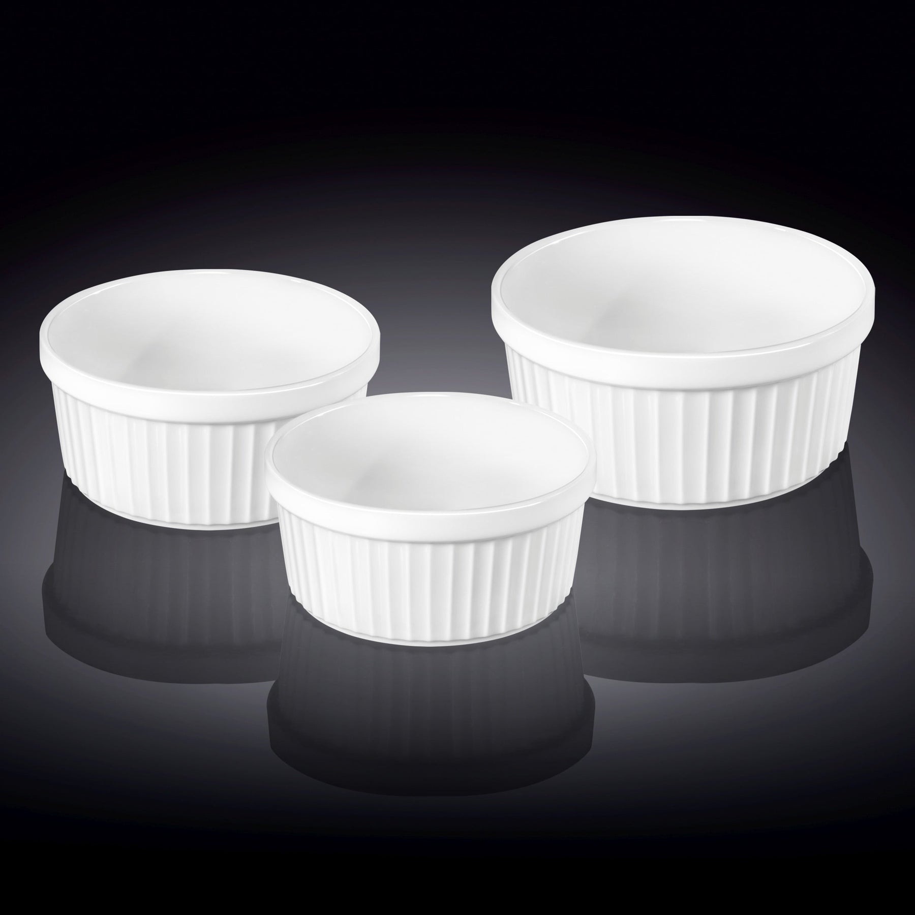 Wilmax Ramekin Set 3-teilig Porzellan Weiß WL-996122/3C