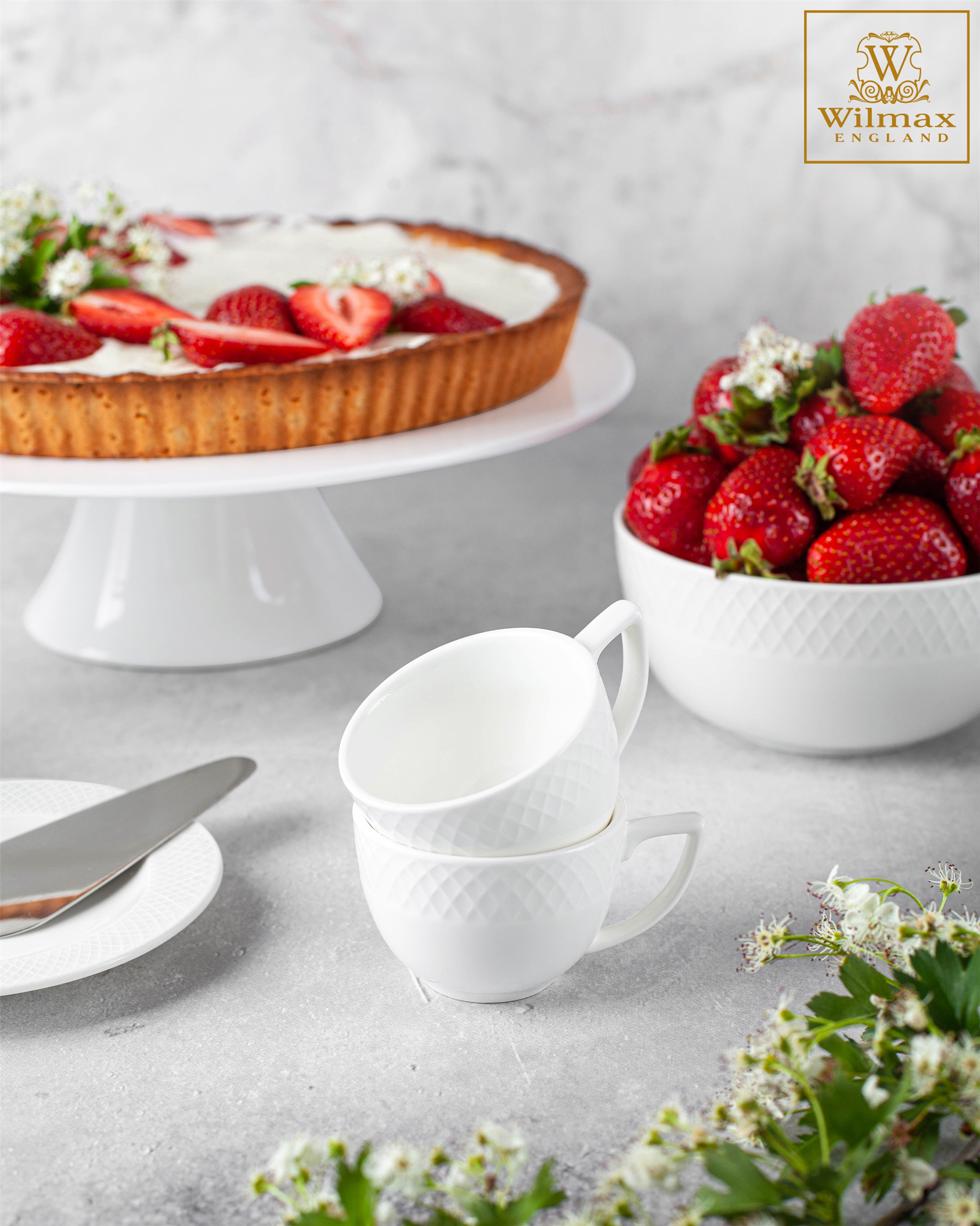 Wilmax Kuchenständer 30 cm Porzellan Weiß WL-996130/A