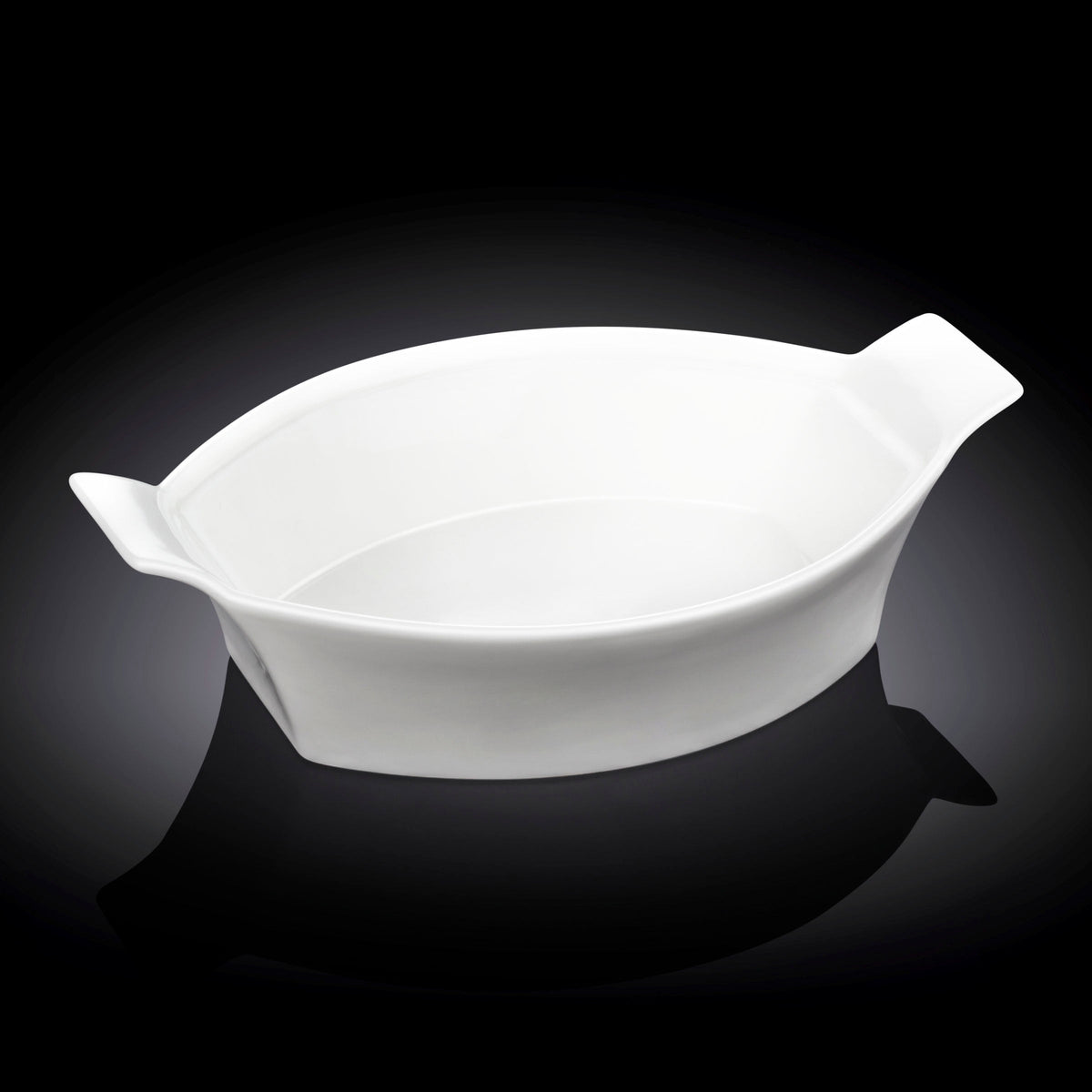 Wilmax Backform oval 22 cm Porzellan Weiß WL-997009/A