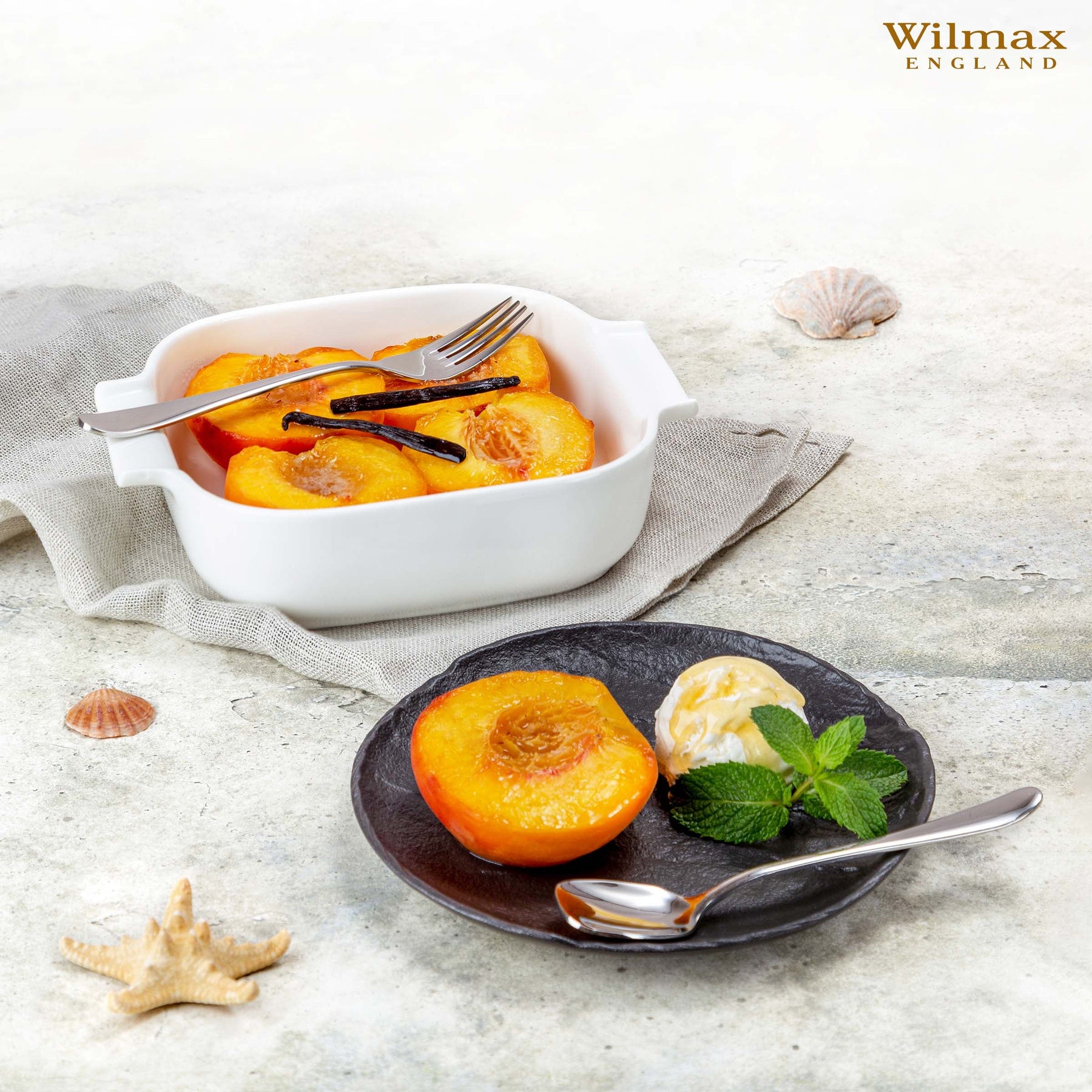 Wilmax Auflaufform mit Griffen 780 ml Porzellan Weiß WL-997024/1C
