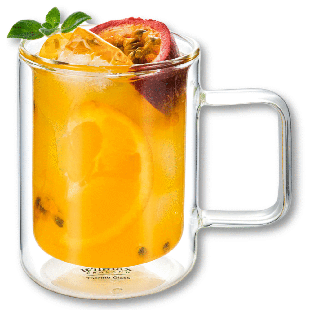 Wilmax Doppelwandiger Becher 400 ml 2er Set Borosilikatglas WL-888720/A2