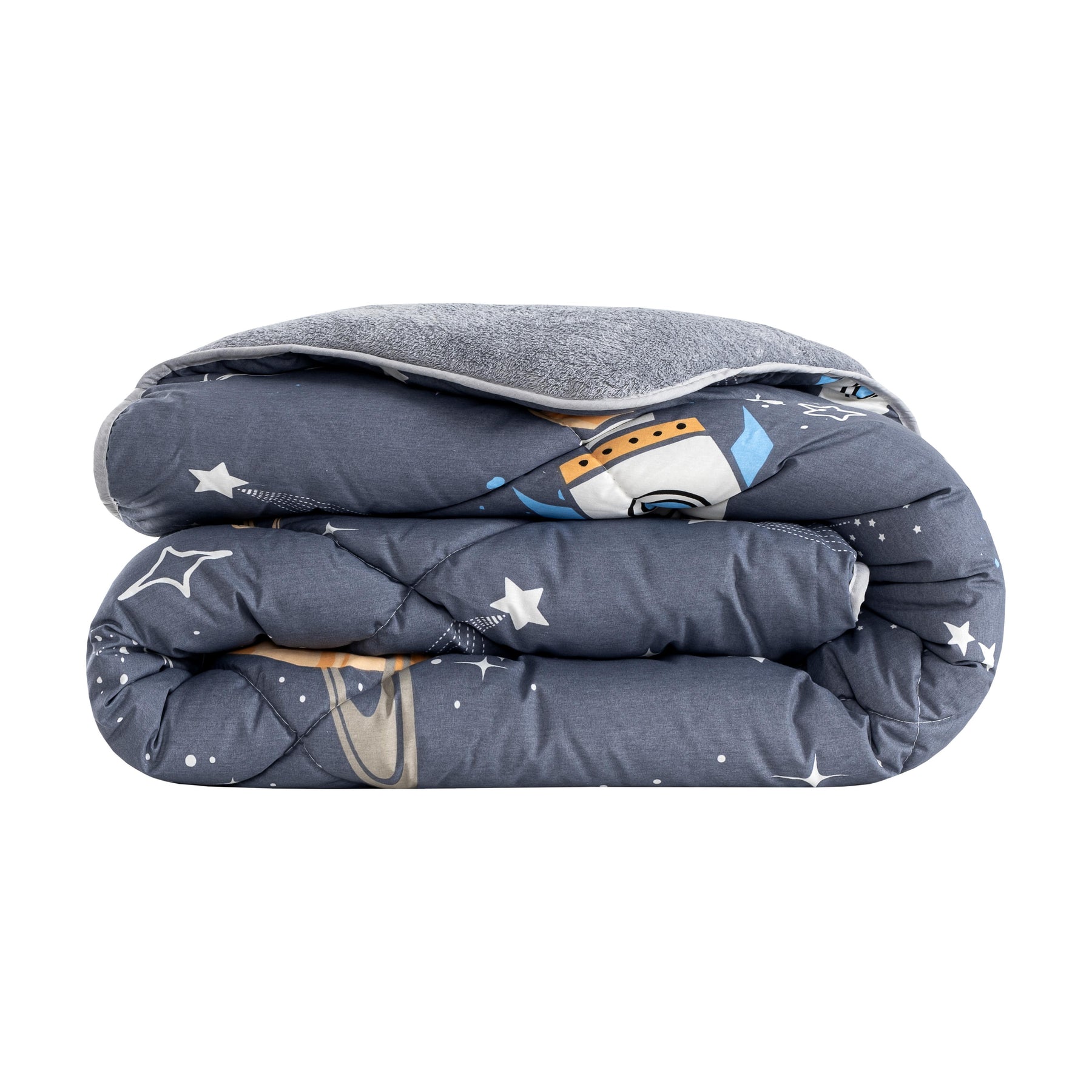 Einzelbett Astronaut gemustert Doppelseitiges Welsoft-Schlafset mit Laken (Bettdecke+Laken+Kopfkissenbezug)