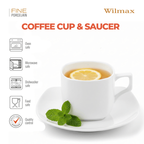 Wilmax Teetassen mit Untertassen 6er Set 200 ml WL-993003/6C